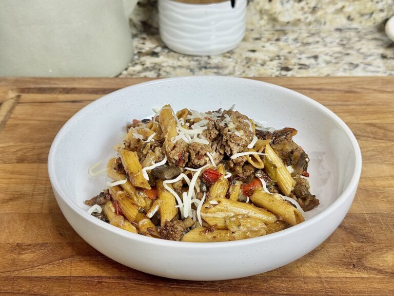 One Pot Philly Cheesesteak Pasta
